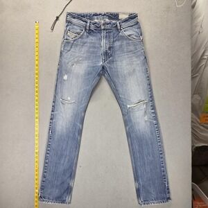 Diesel Jeans Mens 29x32 Blue Krooley Light Wash Tapered 0RP13